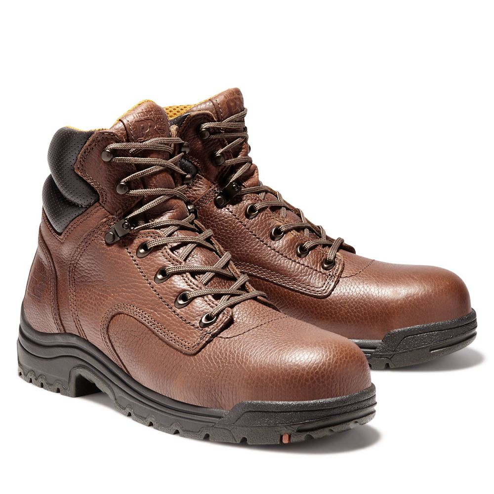 Timberland Mens Work Boots PRO® TiTAN® 6\" Alloy Toe - Brown/Black - India RF3158760